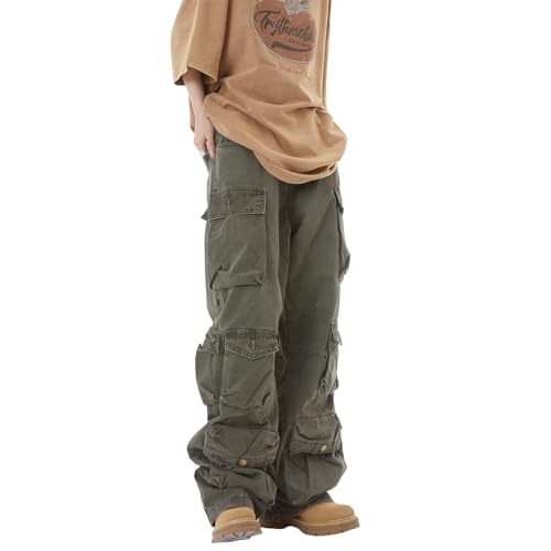 Women's Baggy Cargo Pants Y2K Clothing Multi-Pocket Relaxed Fit